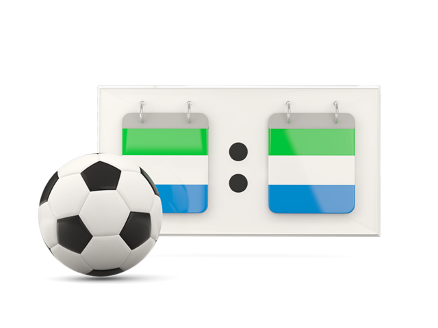Football with scoreboard. Download flag icon of Sierra Leone at PNG format