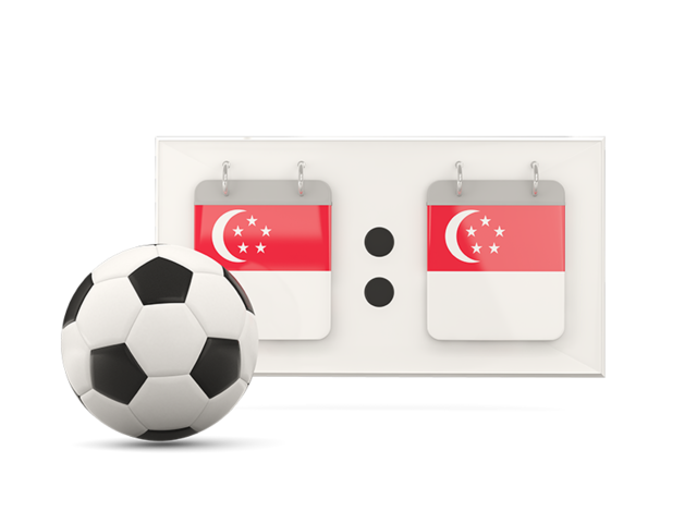 Football with scoreboard. Download flag icon of Singapore at PNG format