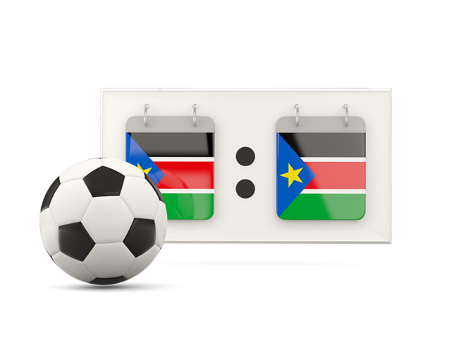 Футбольный мяч со счетом. Скачать флаг. Южный Судан