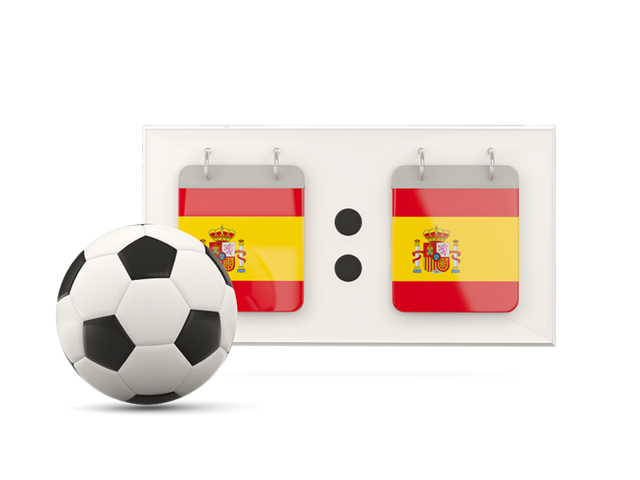 Футбольный мяч со счетом. Скачать флаг. Испания