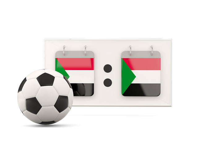 Football with scoreboard. Download flag icon of Sudan at PNG format