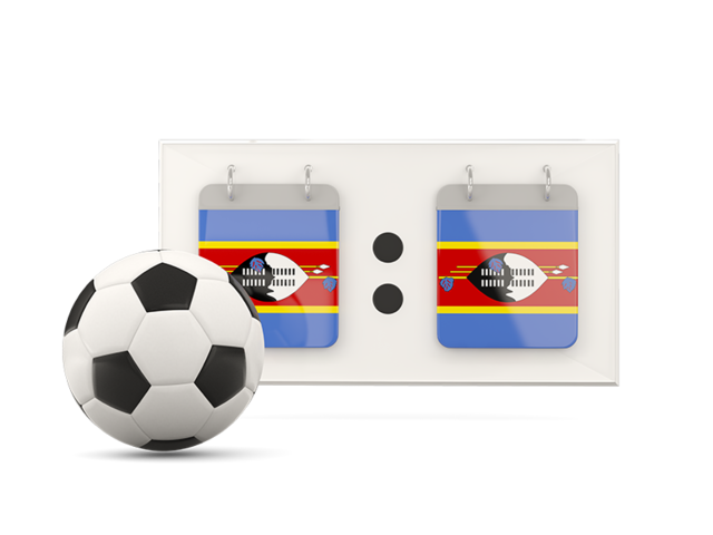 Football with scoreboard. Download flag icon of Swaziland at PNG format