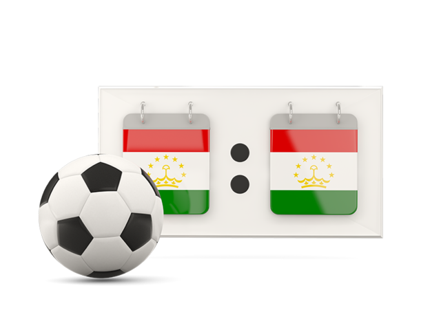 Football with scoreboard. Download flag icon of Tajikistan at PNG format