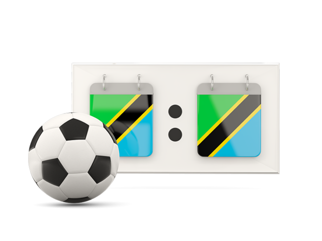 Football with scoreboard. Download flag icon of Tanzania at PNG format