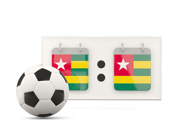 Football with scoreboard. Download flag icon of Togo at PNG format