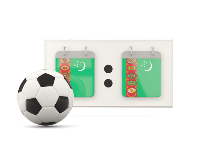 Football with scoreboard. Download flag icon of Turkmenistan at PNG format