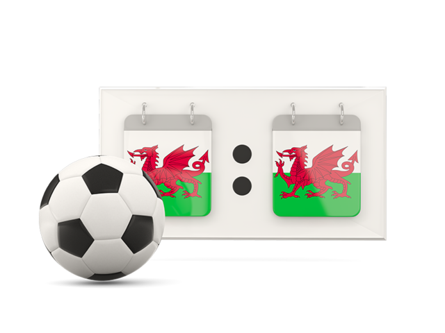 Football with scoreboard. Download flag icon of Wales at PNG format