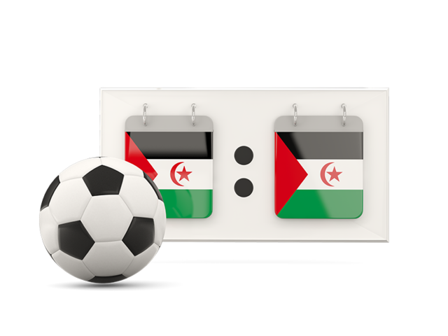 Football with scoreboard. Download flag icon of Western Sahara at PNG format