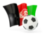 Afghanistan. Football with waving flag. Download icon.