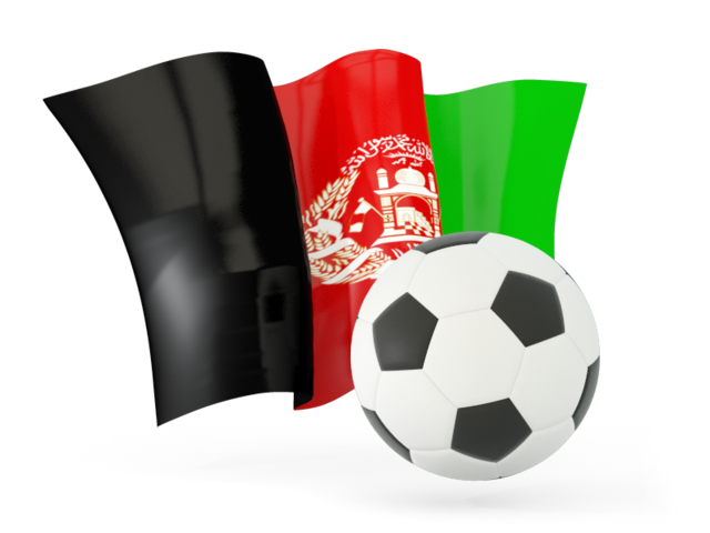 Football with waving flag. Download flag icon of Afghanistan at PNG format