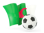 Algeria. Football with waving flag. Download icon.