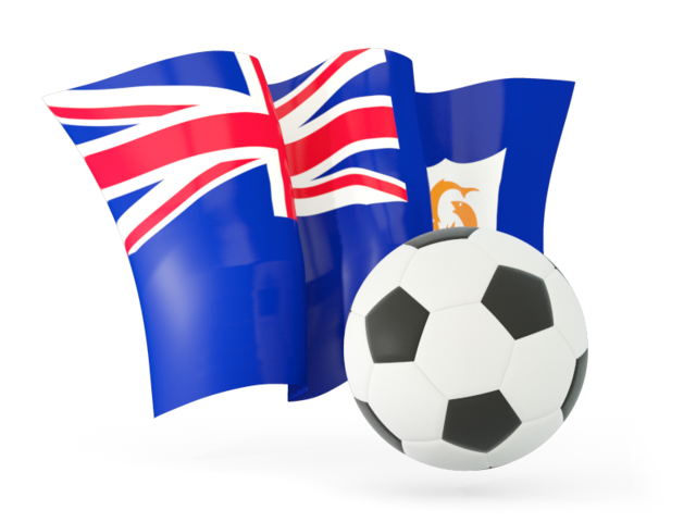 Football with waving flag. Download flag icon of Anguilla at PNG format