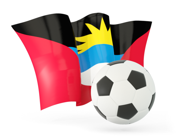 Football with waving flag. Download flag icon of Antigua and Barbuda at PNG format