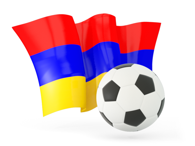 Футбольный мяч с волнистым флагом. Скачать флаг. Армения