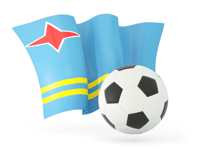 Football with waving flag. Download flag icon of Aruba at PNG format