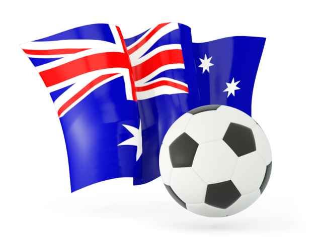 Football with waving flag. Download flag icon of Australia at PNG format