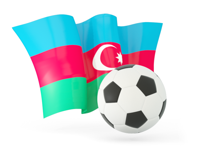 Футбольный мяч с волнистым флагом. Скачать флаг. Азербайджан
