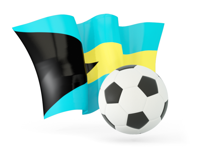 Football with waving flag. Download flag icon of Bahamas at PNG format