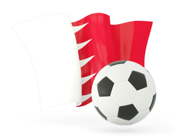 Футбольный мяч с волнистым флагом. Скачать флаг. Бахрейн
