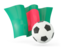 Bangladesh. Football with waving flag. Download icon.