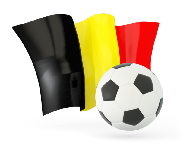 Football with waving flag. Download flag icon of Belgium at PNG format