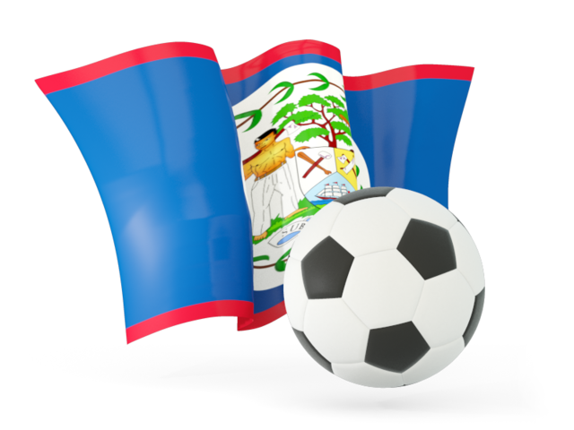 Football with waving flag. Download flag icon of Belize at PNG format