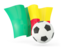 Benin. Football with waving flag. Download icon.