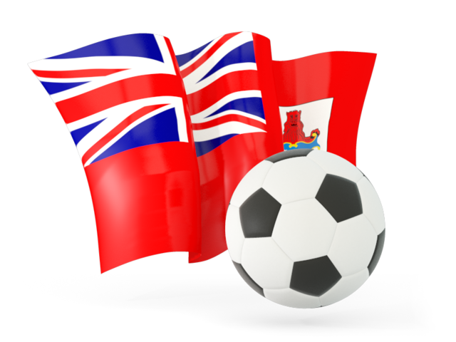 Football with waving flag. Download flag icon of Bermuda at PNG format