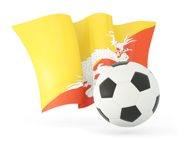 Football with waving flag. Download flag icon of Bhutan at PNG format