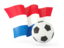 Bonaire. Football with waving flag. Download icon.