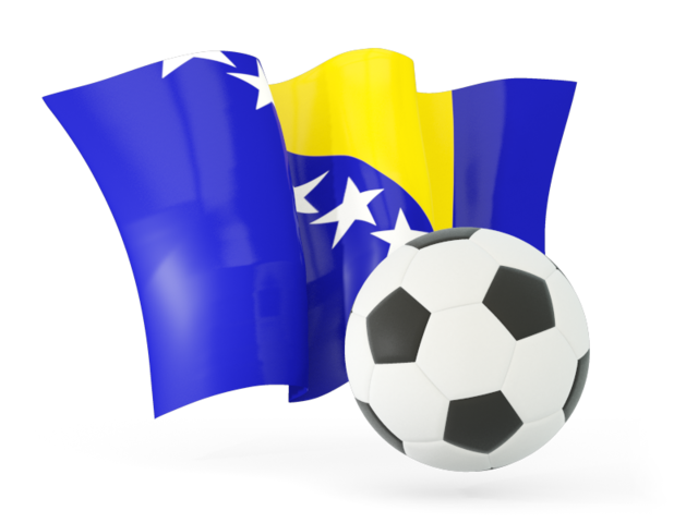 Football with waving flag. Download flag icon of Bosnia and Herzegovina at PNG format