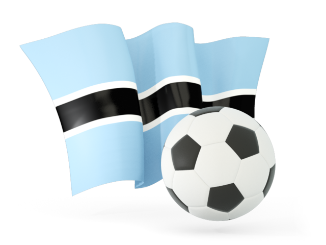 Football with waving flag. Download flag icon of Botswana at PNG format