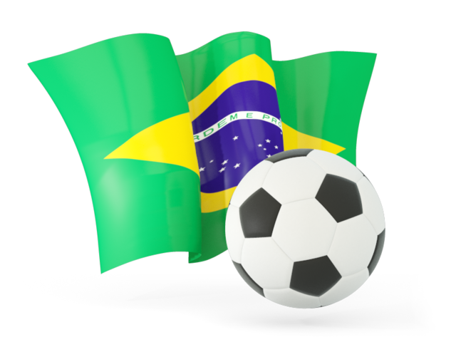Football with waving flag. Download flag icon of Brazil at PNG format