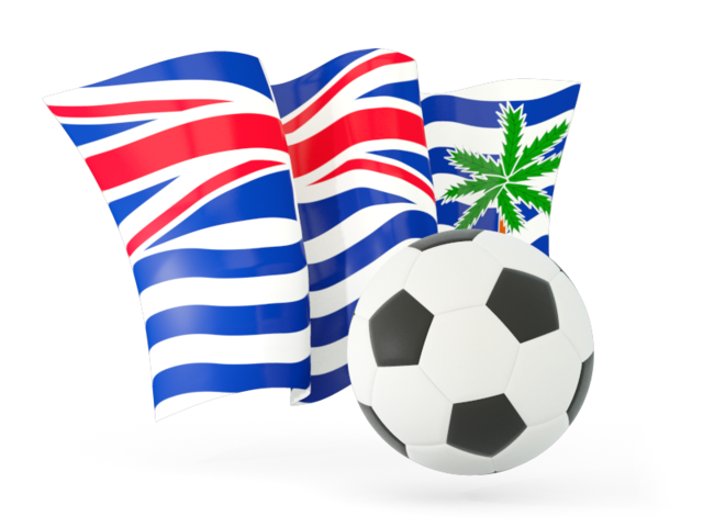 Football with waving flag. Download flag icon of British Indian Ocean Territory at PNG format