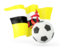 Brunei. Football with waving flag. Download icon.