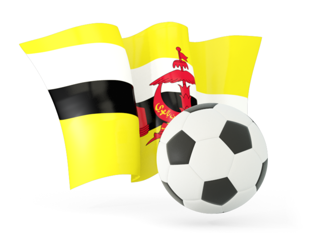 Football with waving flag. Download flag icon of Brunei at PNG format