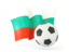 Bulgaria. Football with waving flag. Download icon.