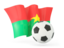 Burkina Faso. Football with waving flag. Download icon.