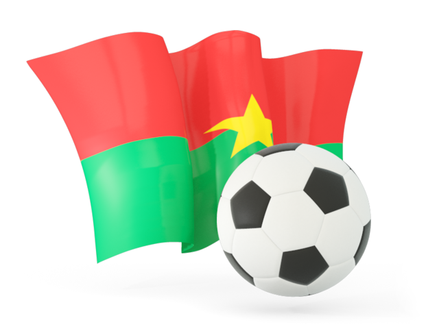 Футбольный мяч с волнистым флагом. Скачать флаг. Буркина Фасо