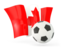 Canada. Football with waving flag. Download icon.