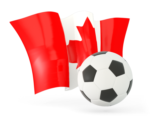 Football with waving flag. Download flag icon of Canada at PNG format