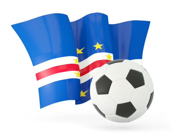 Football with waving flag. Download flag icon of Cape Verde at PNG format