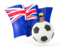 Cayman Islands. Football with waving flag. Download icon.