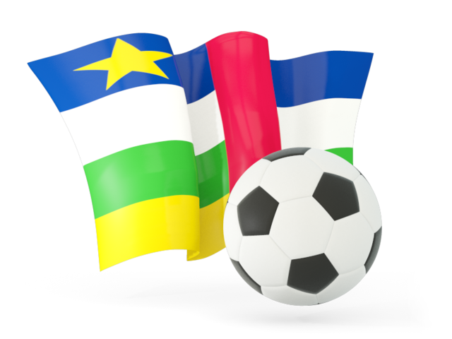 Football with waving flag. Download flag icon of Central African Republic at PNG format