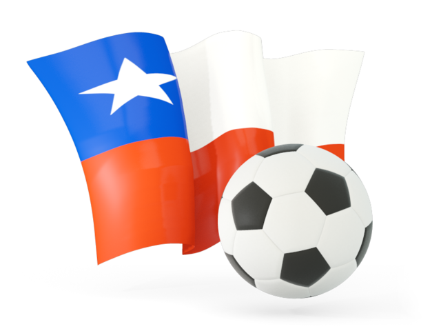 Футбольный мяч с волнистым флагом. Скачать флаг. Чили