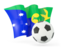 Christmas Island. Football with waving flag. Download icon.