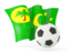 Cocos Islands. Football with waving flag. Download icon.