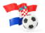 Croatia. Football with waving flag. Download icon.