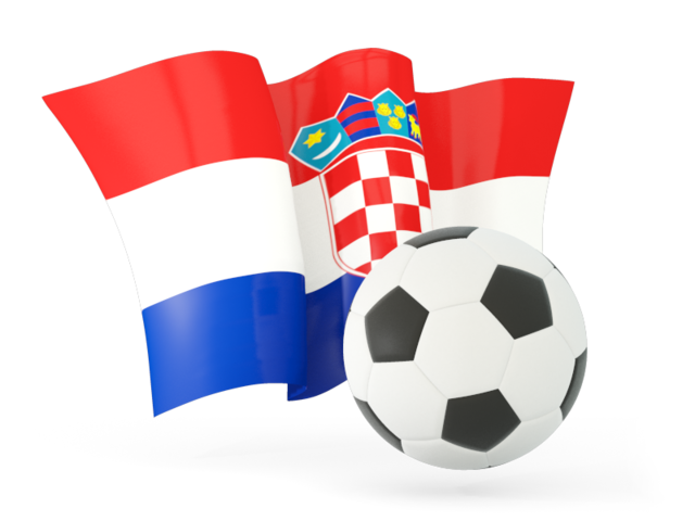 Футбольный мяч с волнистым флагом. Скачать флаг. Хорватия