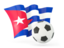Cuba. Football with waving flag. Download icon.